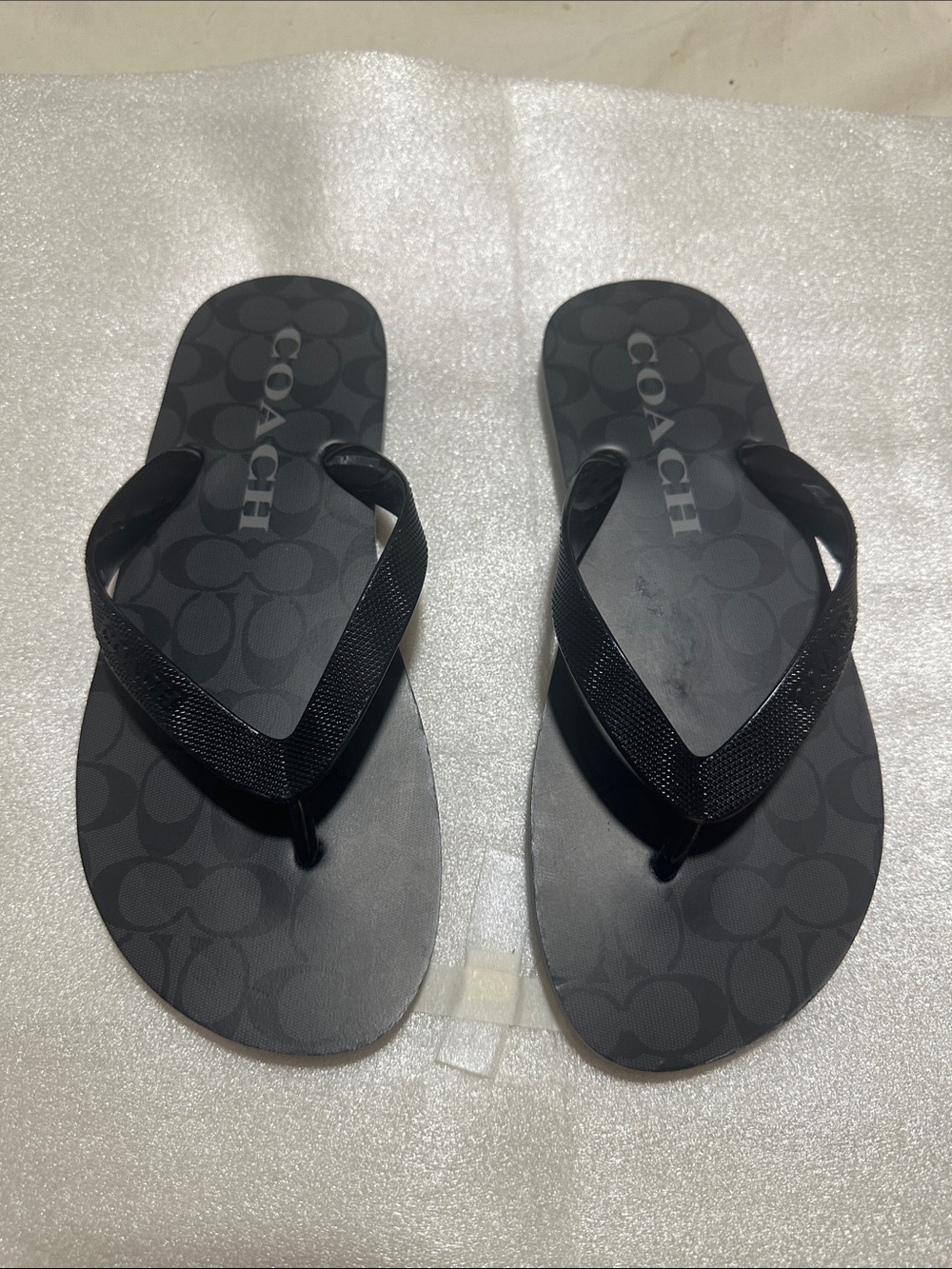 COACH Black Signature-Print Kids' Flip Flops